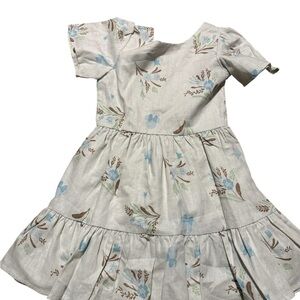 Disney Junior Minnie Floral Kids Dress in Cream and Blue